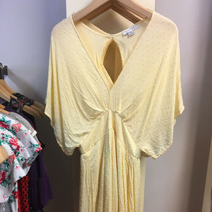 Flowy dotted dress boho blouse S empire waist M